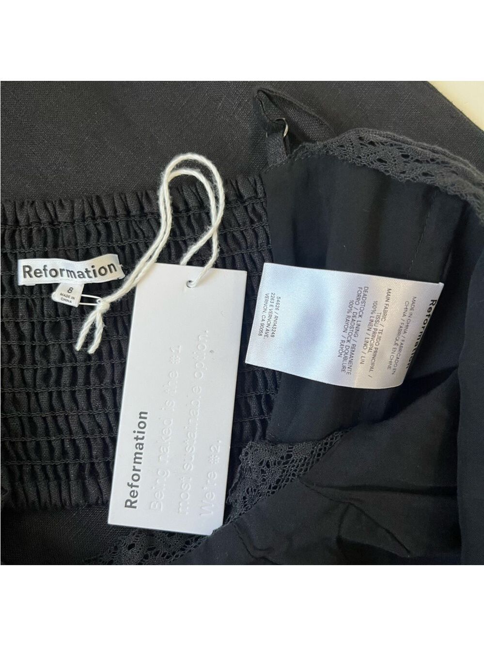 NWT Reformation Violet Linen Two Piece in Black Size 8 - Picture 10 of 15